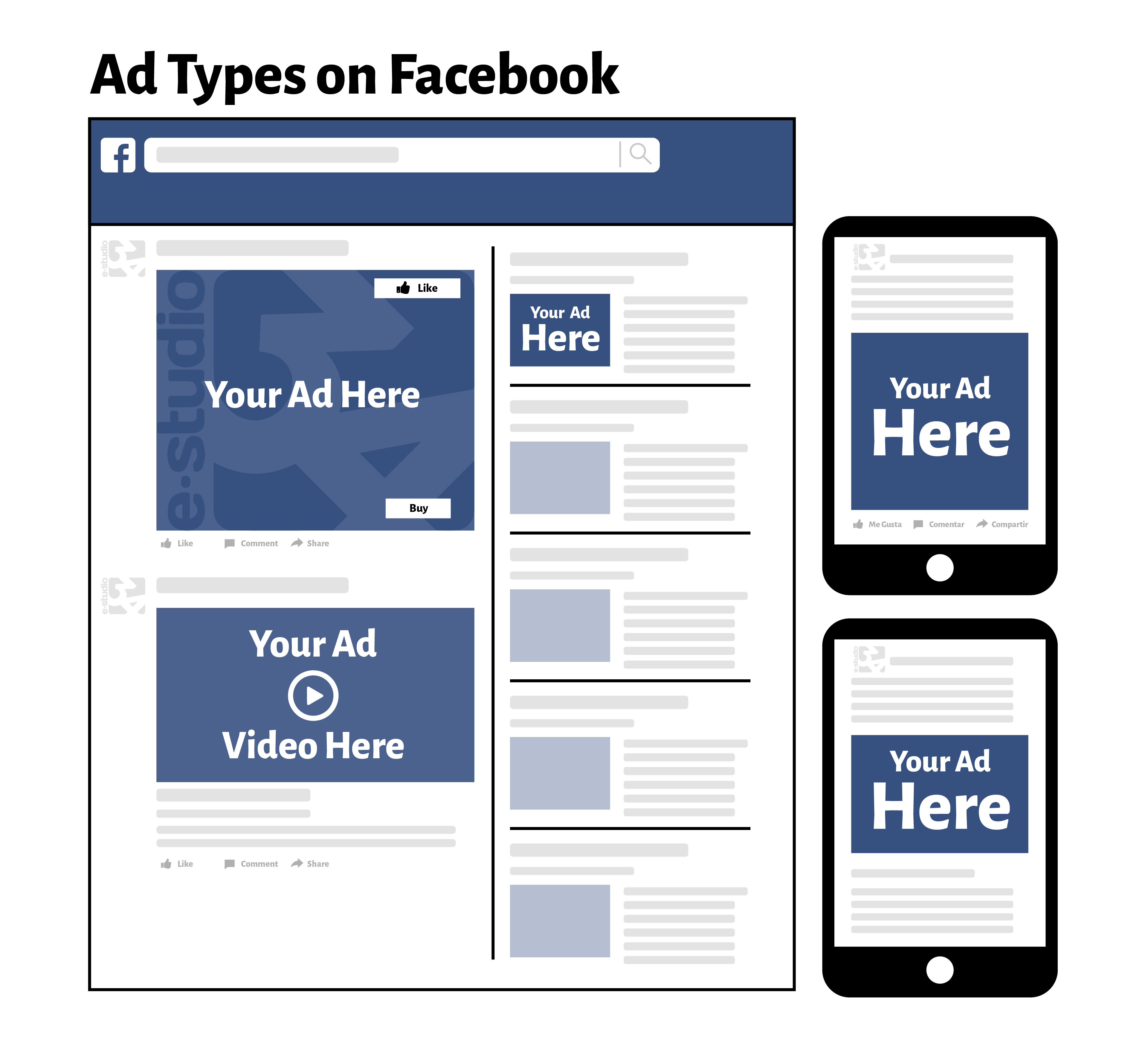 Facebook has more than 1.79 billion active users every month spending at least 50 minutes every day on the site. Facebook ads support text, images, videos, slideshows, and other creative options to be presented on your advertisement for the greatest audience engagement. 